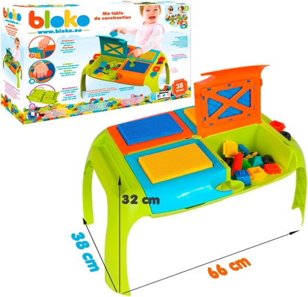 BLOKO – Coffret 50 avec 2 Figurines de Fermier et de Vache – Dès 12 Mois – Fabriqué en Europe – Jouet de Construction Enfant 1er âge - 6 Versions – 503541