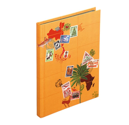 Album de timbres simili-cuir 32 pages noires - 16,5x22,5 cm - Noir