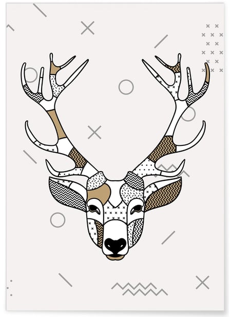 Affiche Cerf scandinave | A3 : 29,7x42cm