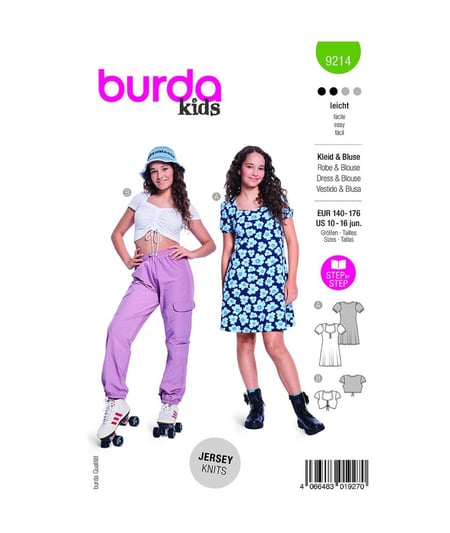 Patron Burda 9214 - Robe & Top taille n°FR 10-16