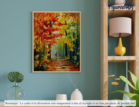 Peinture par Numéro Figured'Art - Promenade solitaire en Forêt - Kit de Loisir Créatif DIY Numéro d'Art Complet - 40x50cm sans châssis en bois