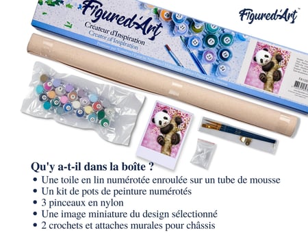 Peinture par Numéro Figured'Art - Bébé Panda - Kit de Loisir Créatif DIY Numéro d'Art Complet - 40x50cm sans châssis en bois