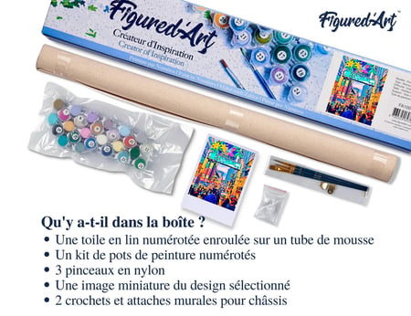 Peinture par Numéro Figured'Art - Tokyo Harajuku - Kit de Loisir Créatif DIY Numéro d'Art Complet - 40x50cm sans châssis en bois