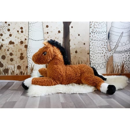 Peluche géante - Lucky - Cheval en peluche 80cm - Made in France