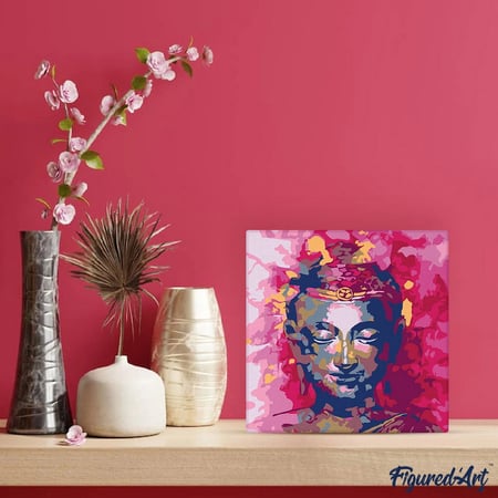 Mini Peinture par Numéro Figured'Art 20x20cm avec cadre Bouddha précieux - Petit Format