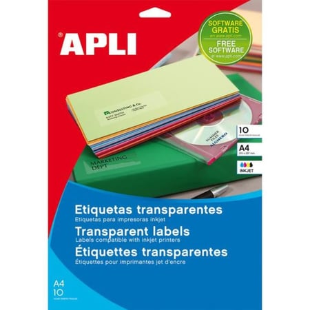 Étiquettes transparentes permanentes 105,0 x 148,0 mm 10 feuilles