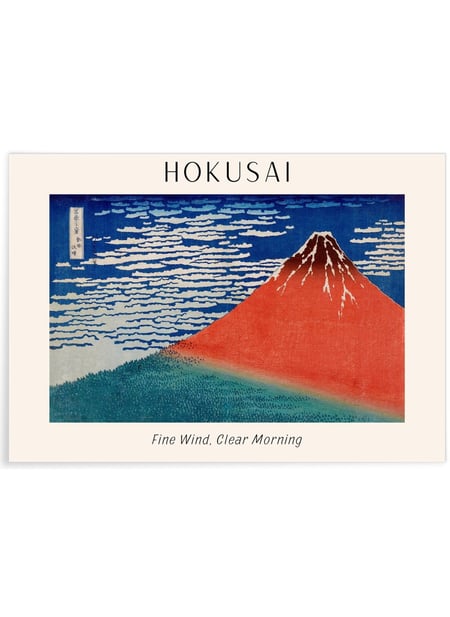 Affiche Hokusai 'Fine Wind, Clear Morning' | A3 : 29,7x42cm