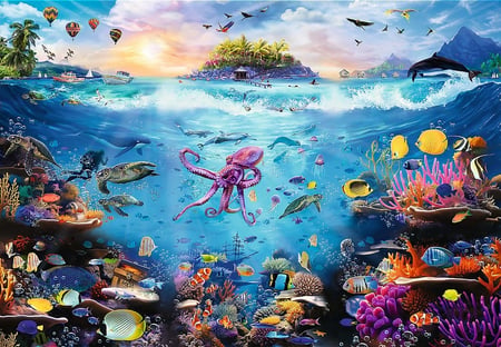Puzzle 13500 pièces - Plongeons dans le Paradis Sous-Marin - Trefl