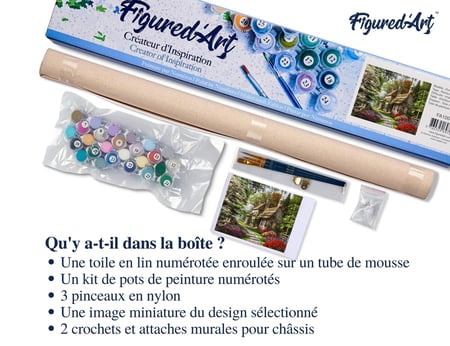 Peinture par Numéro Figured'Art - Paysage de campagne - Kit de Loisir Créatif DIY Numéro d'Art Complet - 40x50cm sans châssis en bois