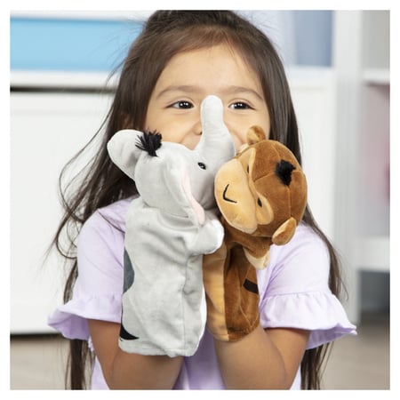 Jouet Educatif Peluche Marionnettes à Main Animaux - Peluches éducatives 35cm Marionnettes Main