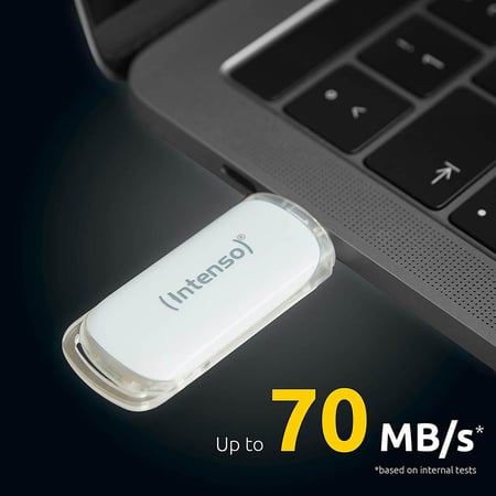 Clé USB-C 128Go 3.2 Gen 1x1 70 Mo- INTENSO Flash Line OTG - Blanc