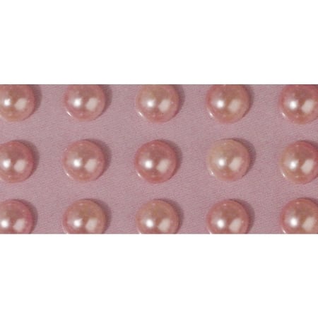 Demi-perles en plastique, autocollants, 5 mm, 80 pces, rose
