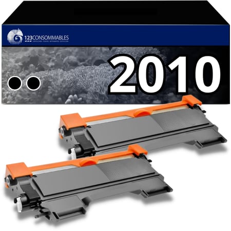 PackToner compatible avec BROTHER TN-2010 XL 2 toners noir - 123CONSOMMABLES