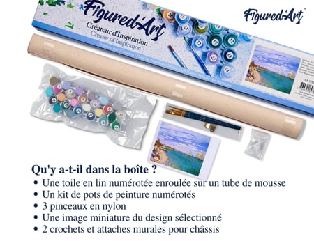 Peinture par Numéro Figured'Art - Régates à Sainte-Adresse - Monet - Kit de Loisir Créatif DIY Numéro d'Art Complet - 40x50cm sans châssis en bois
