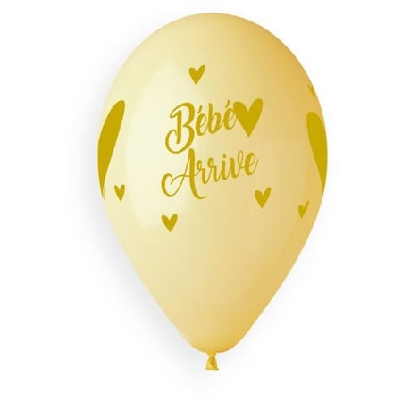 5 Ballons Bébé Arrive Multicolore Ø33cm