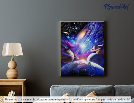 Peinture par Numéro Figured'Art - Système Planétaire - Kit de Loisir Créatif DIY Numéro d'Art Complet - 40x50cm sans châssis en bois