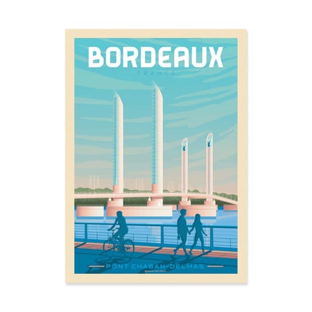 Affiche 30x40 cm - Bordeaux - Olahoop Travel Posters