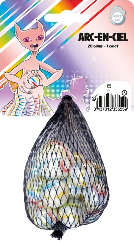 20 billes avec 1 calot Arc-en-ciel - Cofalu