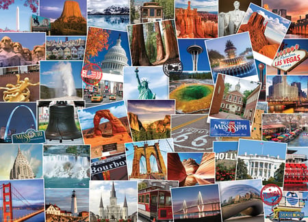 Puzzle 1000 pièces - Globetrotter USA - Eurographics