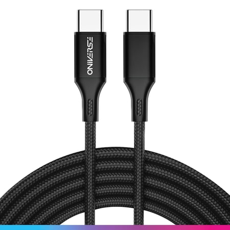 Câble de charge USB-C - Oniverse - Tressé Type C vers Type C - 3 m - Charge rapide 2.4A