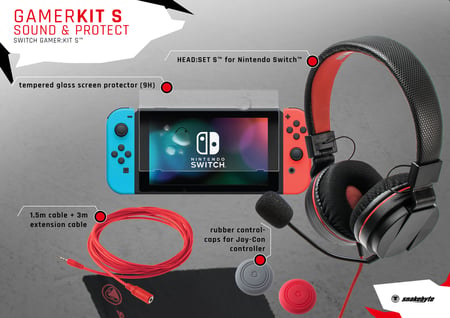 Pack gaming snakebyte Kit Sound pour Nintendo Switch - casque et protections