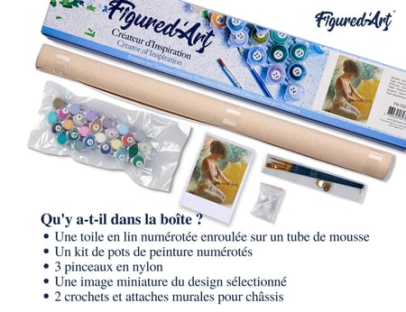 Peinture par Numéro Figured'Art - Jeune Femme au Parapluie - Kit de Loisir Créatif DIY Numéro d'Art Complet - 40x50cm sans châssis en bois