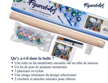Peinture par Numéro Figured'Art - Une Déesse au bord de l'eau - Kit de Loisir Créatif DIY Numéro d'Art Complet - 40x50cm sans châssis en bois