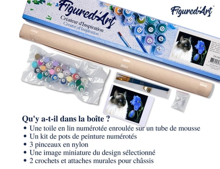 Peinture par Numéro Figured'Art - Face à face floral - Kit de Loisir Créatif DIY Numéro d'Art Complet - 40x50cm sans châssis en bois