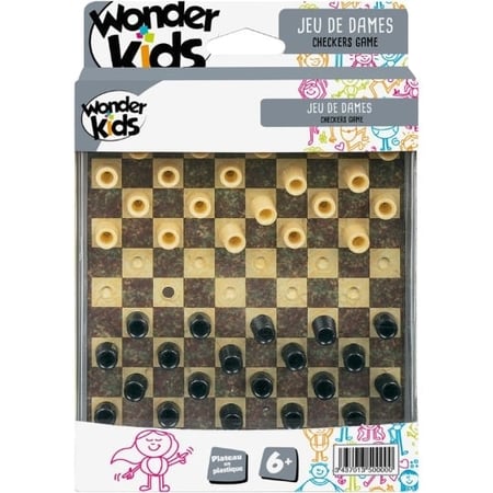 Jeu de dames - Jeu Voyage Plateau Plast. Dame - Wonderkids