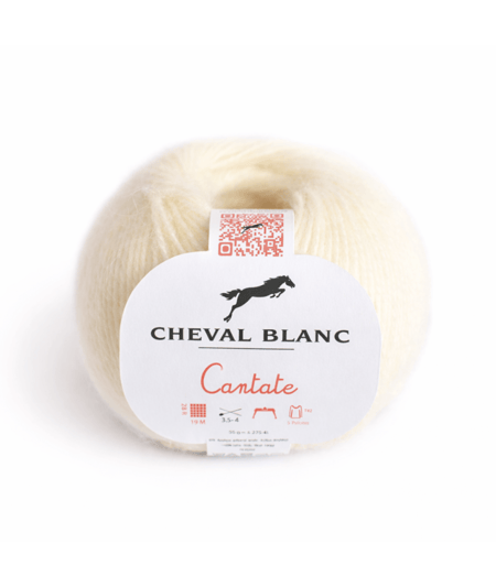 Pelote à tricoter laine et mohair CANTATE - Cheval blanc 022 Grege