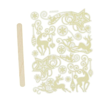 Transfert à sec velours Noël blanc 1,5 à 8 cm