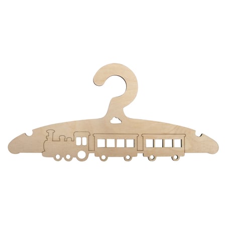 Cintre de bois Petit train,FSC MixCred, nature, 19,8x14cm