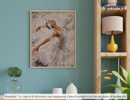 Peinture par Numéro Figured'Art - Magnifique Ballerine - Kit de Loisir Créatif DIY Numéro d'Art Complet - 40x50cm sans châssis en bois