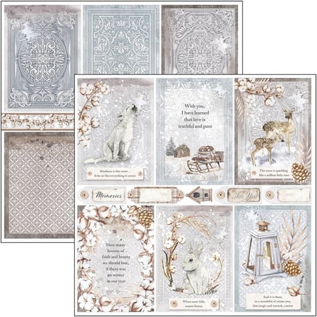 Coffee Time: Colección De 18 Papeles Para Scrapbooking Con Tarjetas Recortables | Tamaño De 30,5 X 30,5 Cm. | Papel De 190 Gr./m² | 12 Papeles Impresos A Color A Una Cara