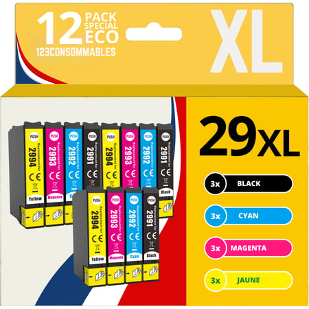 123CONSOMMABLES - 29XL - Pack 12 cartouches encre compatible avec EPSON T29XL pour Epson XP-342 XP-352 XP-452 XP-332 XP-245 XP-442 XP-255 XP-355 XP-455 XP-247 XP-432 XP-435 XP-335 XP-345 - 123CONSOMMABLES