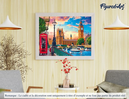 Peinture par Numéro Figured'Art - Londres au printemps - Kit de Loisir Créatif DIY Numéro d'Art Complet - 40x50cm sans châssis en bois