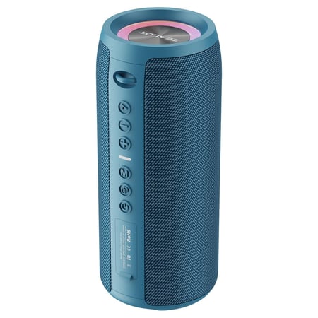 Enceinte Bluetooth Camouflage Avec Basses Puissantes Et Lumières Colorées Bleu YONIS