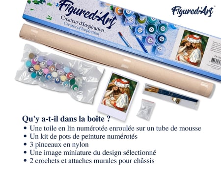 Peinture par Numéro Figured'Art - Jeunes Filles Lisant - Renoir - Kit de Loisir Créatif DIY Numéro d'Art Complet - 40x50cm sans châssis en bois