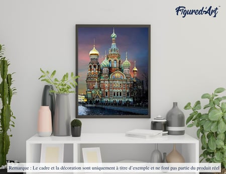 Peinture par Numéro Figured'Art - Eglise russe - Kit de Loisir Créatif DIY Numéro d'Art Complet - 40x50cm sans châssis en bois