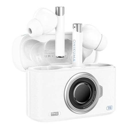 Ecouteurs Bluetooth Sans Fil 5.3 Marron Longue Autonomie Chargement Rapide Blanc YONIS