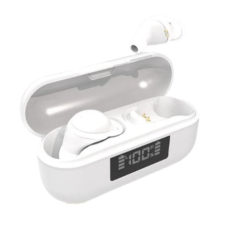Ecouteurs Bluetooth Rose Sans Fil Réduction De Bruit Avec Affichage Digital Blanc YONIS