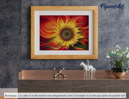 Peinture par Numéro Figured'Art - Tournesol artistique - Kit de Loisir Créatif DIY Numéro d'Art Complet - 40x50cm sans châssis en bois