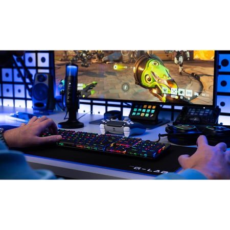 Clavier Gaming mécanique GLAB Platinium - Switch Rouge - RGB - Haute réactivité - Slim et robuste - Noir