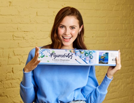Peinture par Numéro Figured'Art - Tortue marine - Kit de Loisir Créatif DIY Numéro d'Art Complet - 40x50cm sans châssis en bois