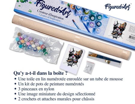 Peinture par Numéro Figured'Art - Chien au Cigare - Kit de Loisir Créatif DIY Numéro d'Art Complet - 40x50cm sans châssis en bois