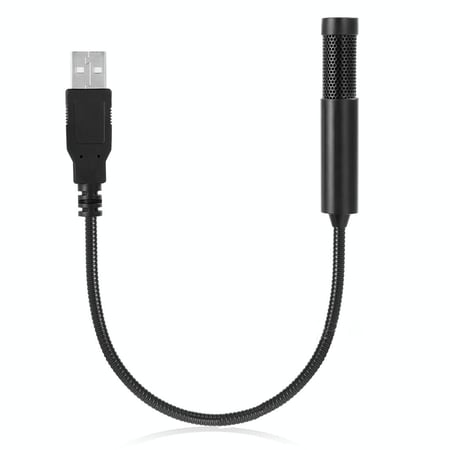 Microphone USB Professionnel Stéréo Omnidirectionnel Noir Câble 15cm YONIS