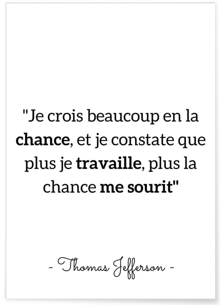 Affiche T.Jefferson 'Je crois beaucoup...' | A3 : 29,7x42cm