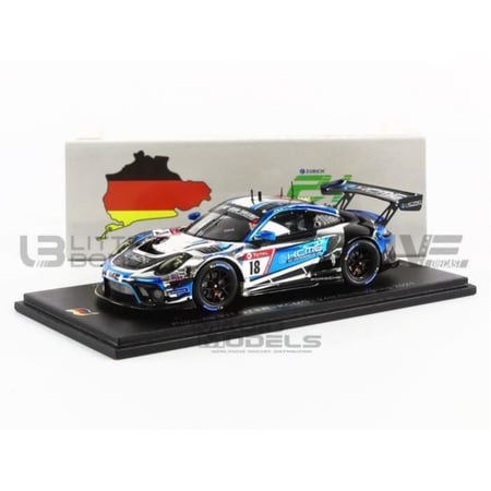 Voiture Miniature de Collection - SPARK 1/43 - PORSCHE 911 GT3 R - Nurburgring 2021 - Blue / Black - SG775