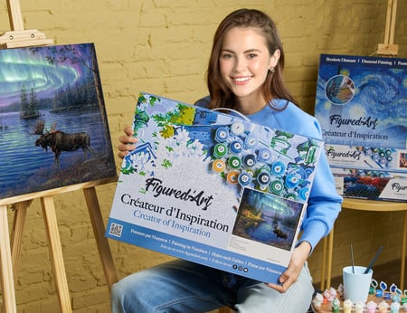 Hongyrjy Aurore - Kit Pittura A Numeri Per Adulti 40x50 Cm - Paesaggio Con Aurora Boreale - Tela Numerata, Colori Acrilici E Pennelli Inclusi - 2