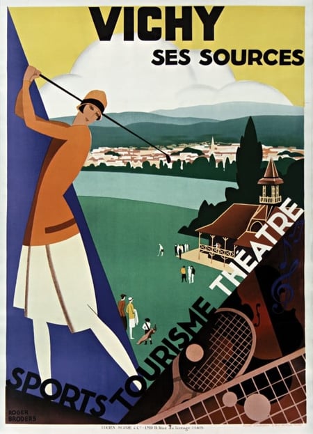 Puzzle 500 pièces - Roger Broders - Vichy, ses sources, 1928 - Grafika